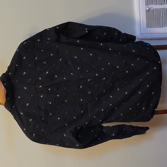 Frank & Oak button up dart themed  mens button down black long sleeve medium - Picture 2 of 6